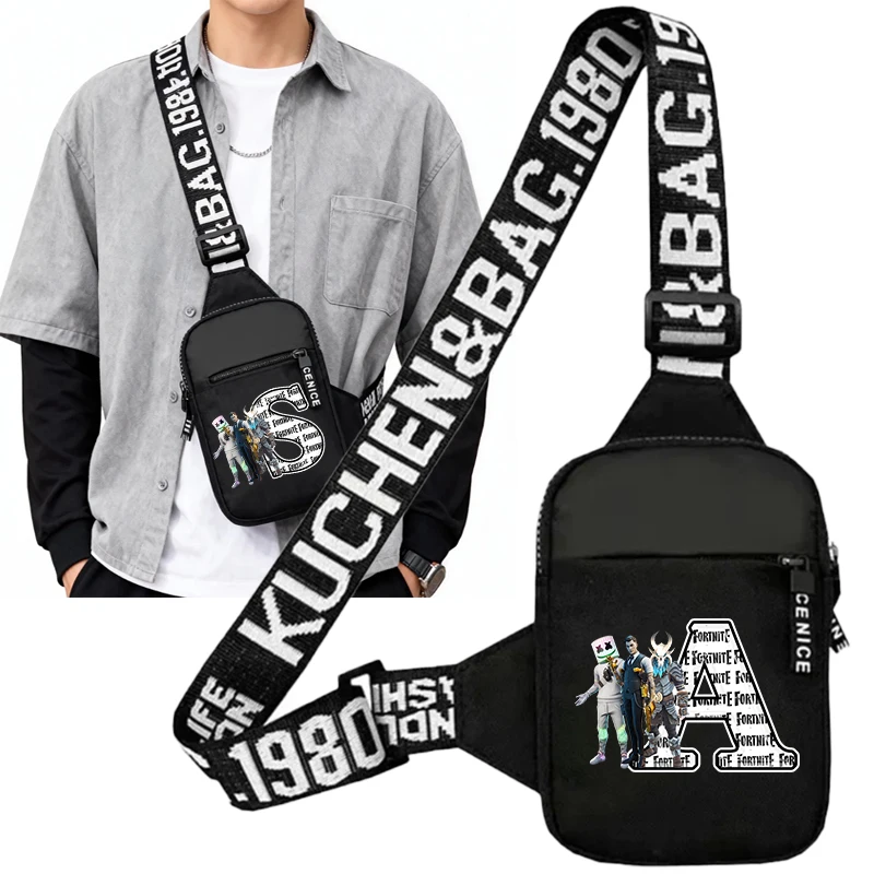 

Fortnites Sports Chest Bag Men Small Mobile Phone Anime Figure Messenger Bags Boys Waist Bags Multi-Function Carry-on Bag Gift
