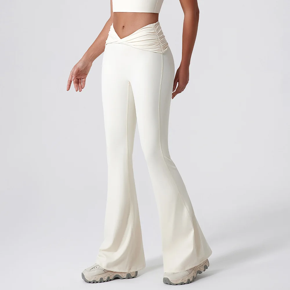Maxdutti Wide Leg Tight Yoga Flare Pants Bottom Pants Dance High Waist Micro Bell Quick Drying Casual Sports Pants For Women2026