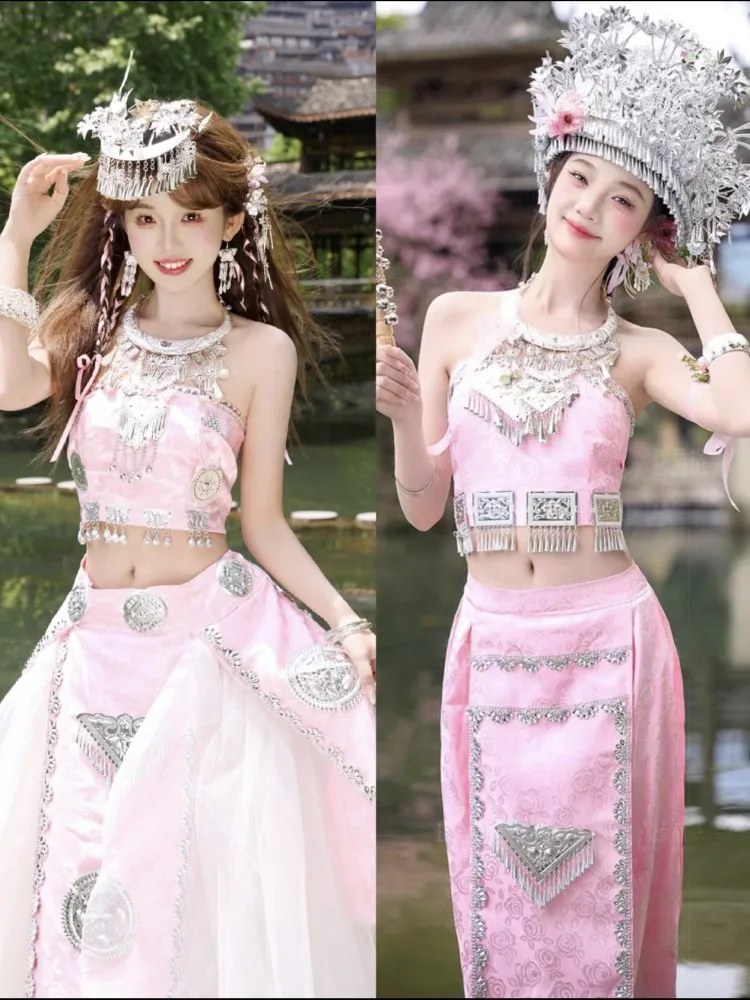 

New pink clothing travel photography ethnic set