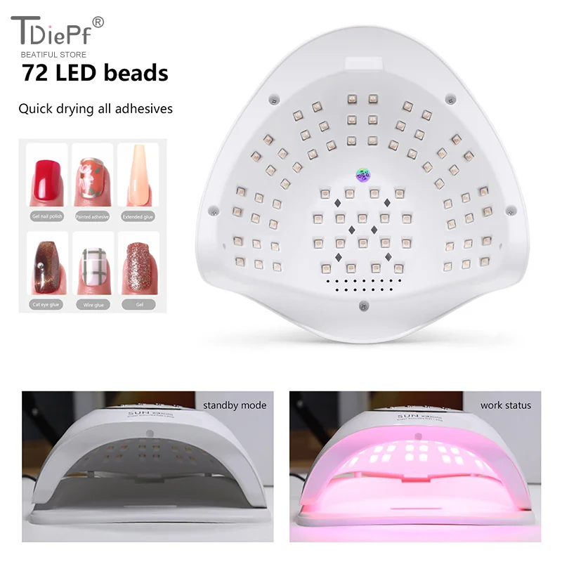 320W LED UV Lamp Dryer For Nails Gel Polish Drying Lamp With 4 Timer Setting Auto Sensor Professional Nail Light For Nail Salon