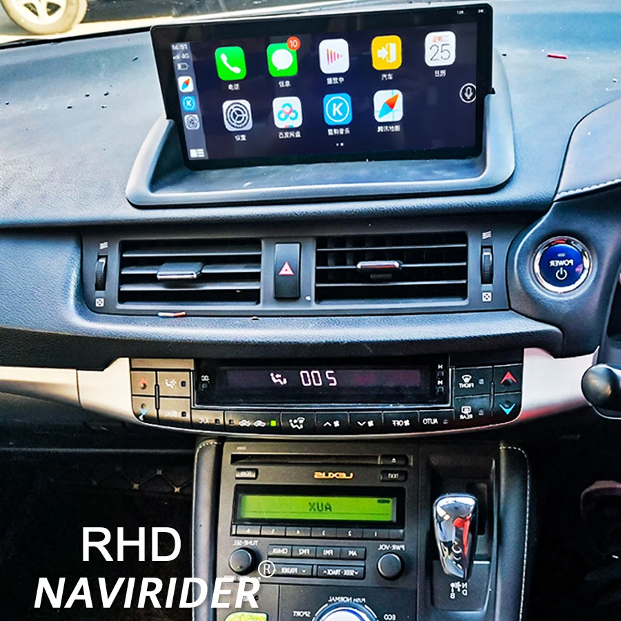 navirider BT RHD built-in 360 auto Carplay Stereo Navi For Lexus CT CT200 CT200h 2011-2019 10.25''Android 14 intelligen radio