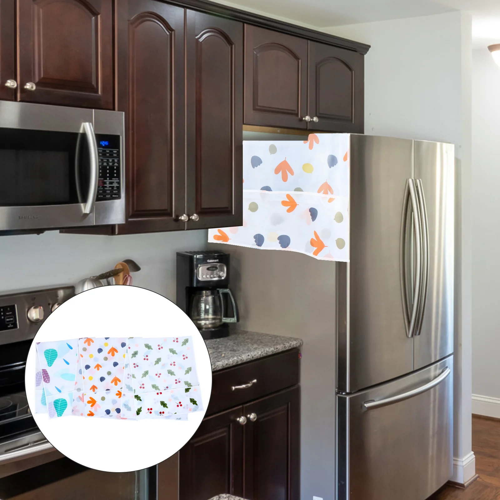 3 قطعة غطاء ثلاجة بيفا مقاوم للماء والأوساخ والدليل على الثلاجة تخزين المأوى شفافة سهلة التنظيف غطاء ثلاجة المطبخ #1