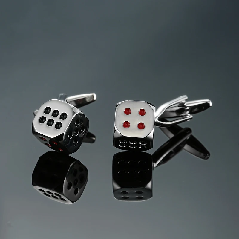 Classic men's French shirt cufflinks high quality metal Smooth dice cuffs buttons wedding suit accessories jewelry gifts