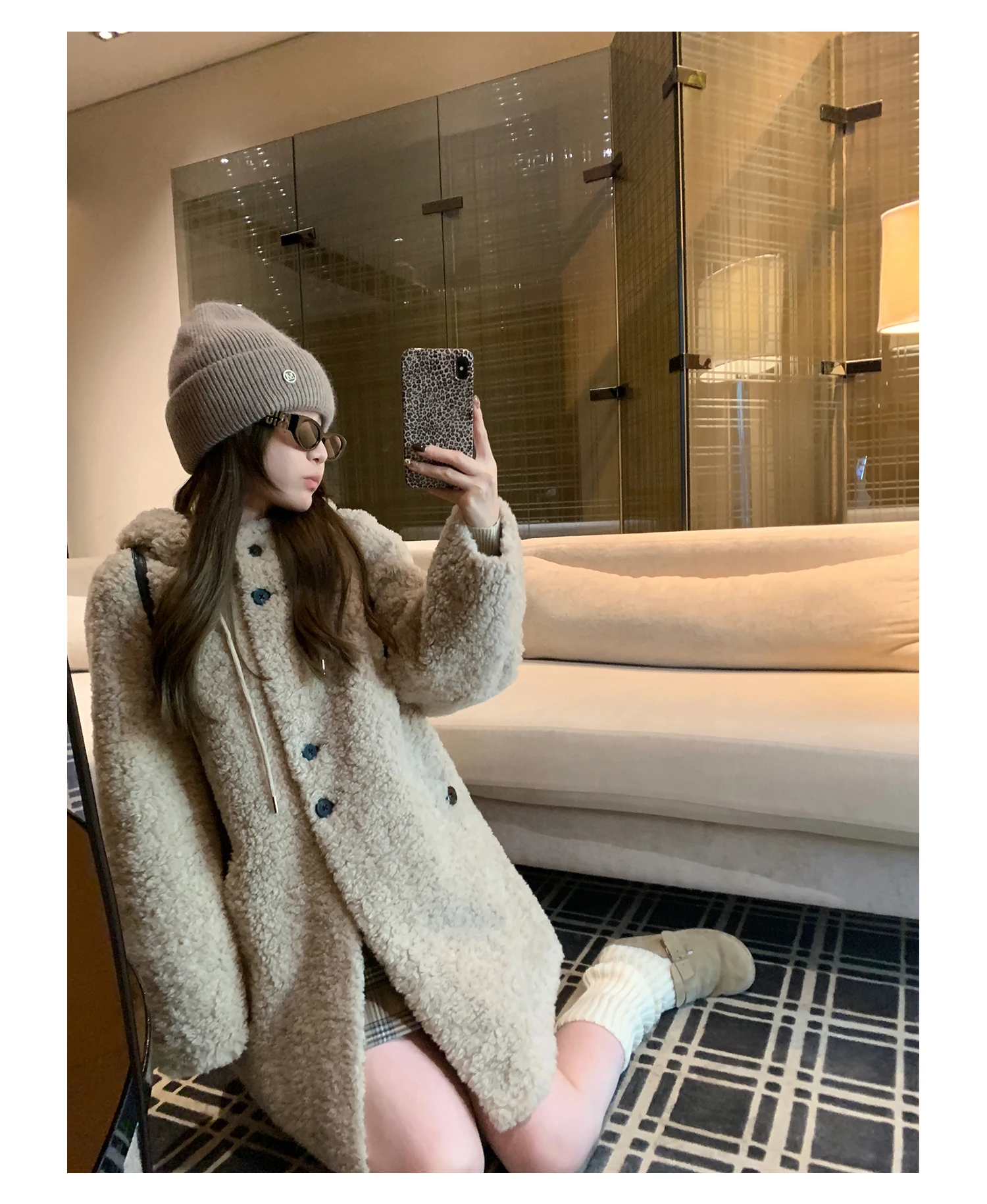 

Куртка из овечьей шерсти женская с меховыми карманами Trip Journey Expedition Excursion Adventure Tour Trek Hike Wander Roam Girls