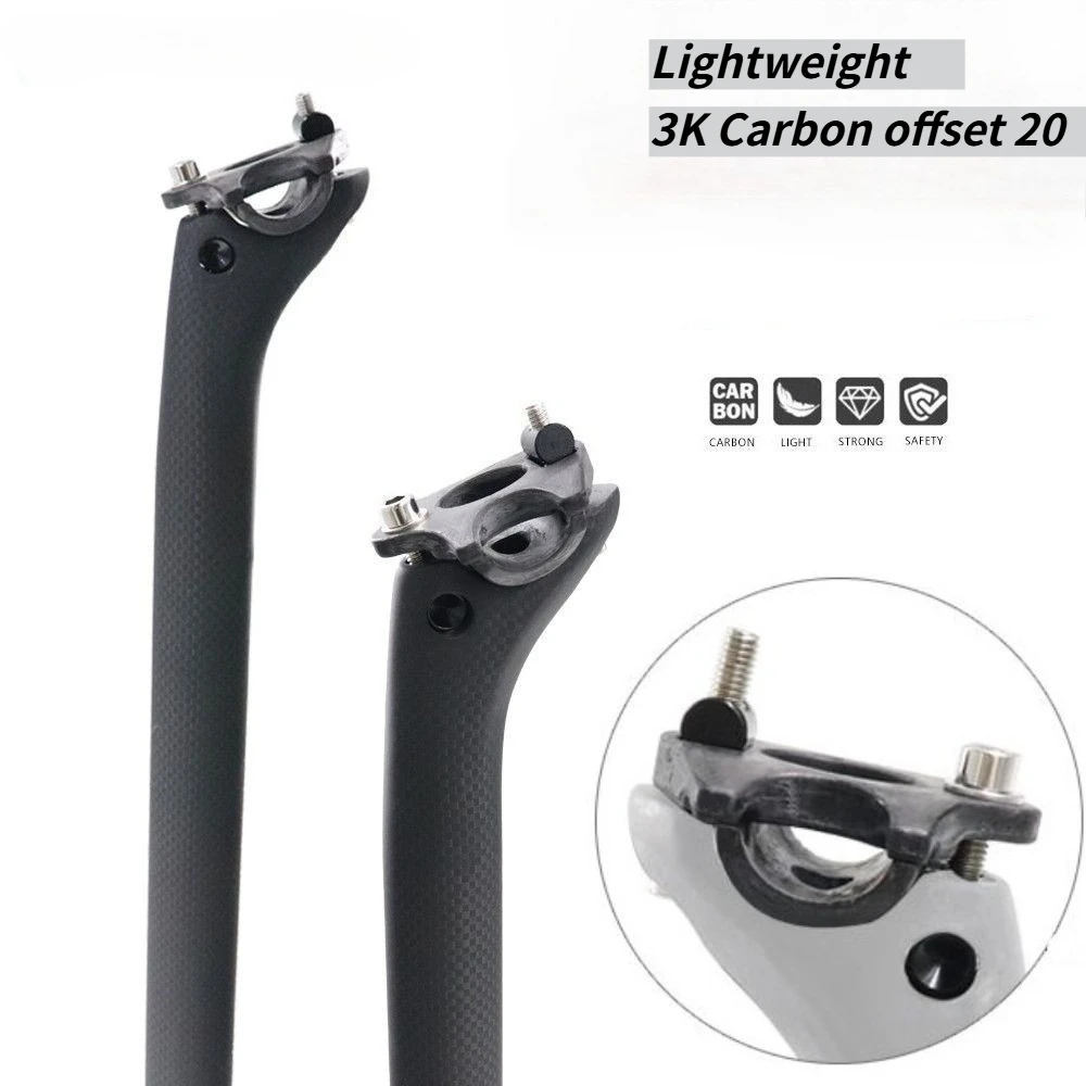 

Подседельный штырь для горного велосипеда со смещением 20, 3K, полностью углеродное волокно, подседельный штырь для шоссейного велосипеда, детали для MTB велосипеда 27,2/31,6*350 мм/400 мм