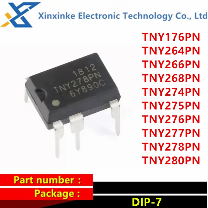 Lot de 5 pièces de TNY179PN TNY180PN TNY254PN TNY280PN TNY278PN TNY176PN TNY264PN TNY266PN TNY268PN TNY274PN TNY 275 276 277 175 177 PN DIP-7