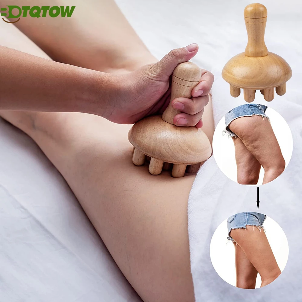 1PC Wooden Lymphatic Massage Tool - One-Handed Body Sculpting & Gua Sha Therapy for Muscle Scraping &Drainage (Physical Therapy)