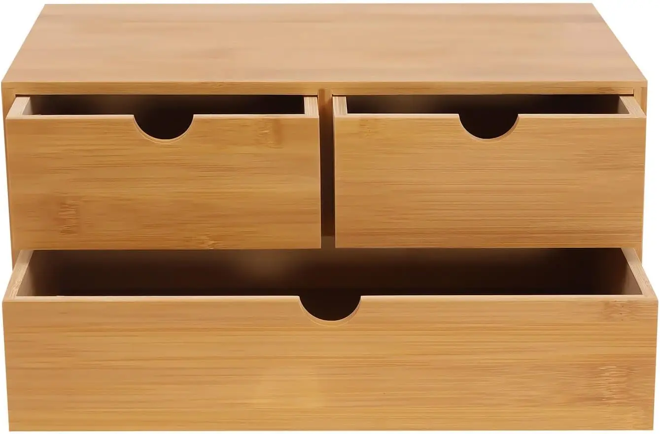 صندوق منظم تخزين الطاولة من الخيزران، منظم مكتب الطاولة Ba