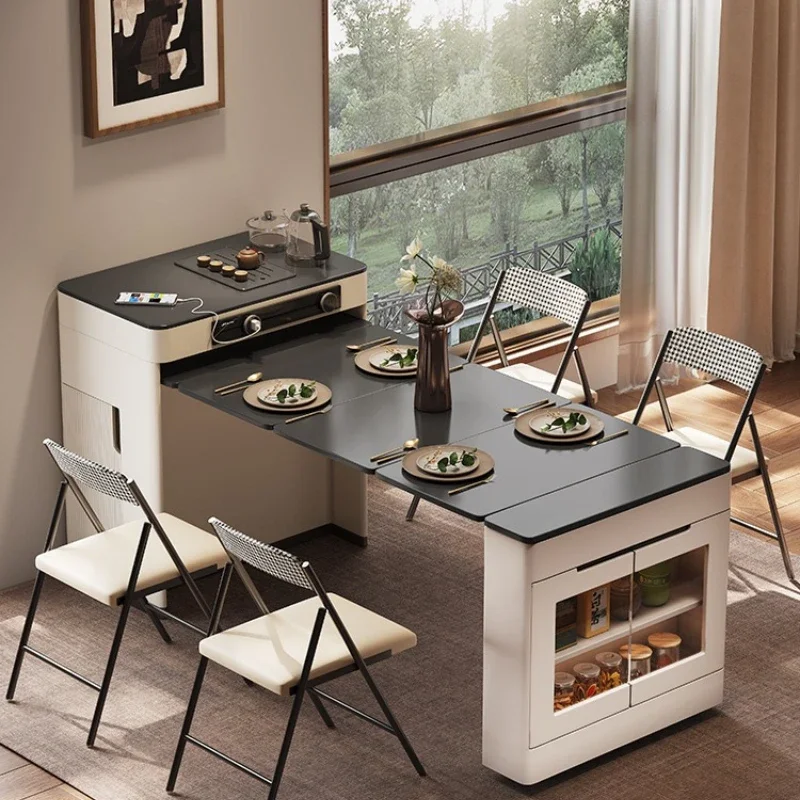 2024 dining side cabinet, island dining table integrated, household retractable folding, small apartment multi-functional bar