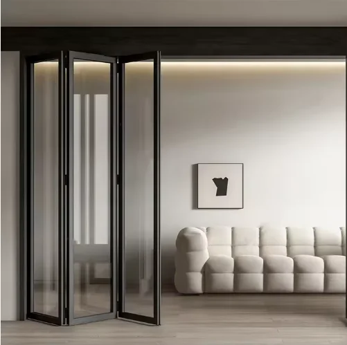 Customization Sturdy Frame Aluminum Bi Folding Door Low-E Glass Thermal Break High Performance Exterior Folding Door