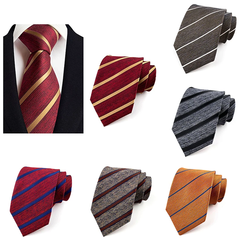 Роскошные мужские галстуки 8 см в горошек в полоску, классический деловой галстук, жаккардовые тканые галстуки для мужчин, жених, свадебная вечеринка, галстуки