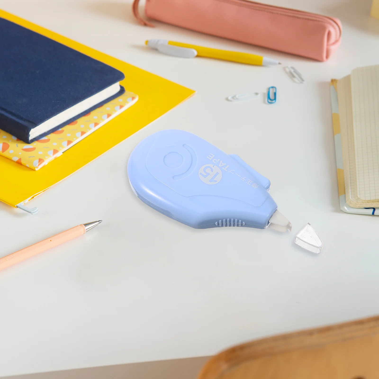 Aplicador de fita de correção de aperto de cor, 6 peças, sombra opaca, função de linha dupla suave para estudantes