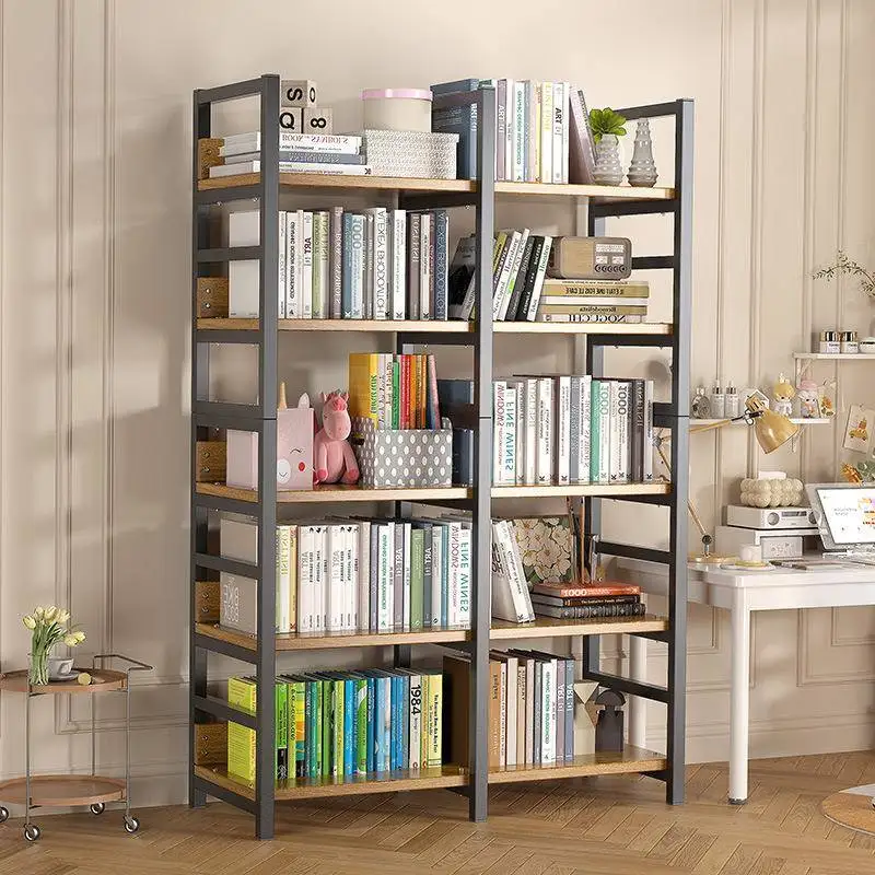 Etagere-a-livres-moderne-en-fer-forge-meuble-de-rangement-multi-niveaux-bibliotheque-sur-pied-pour-salon-organisateur-compact