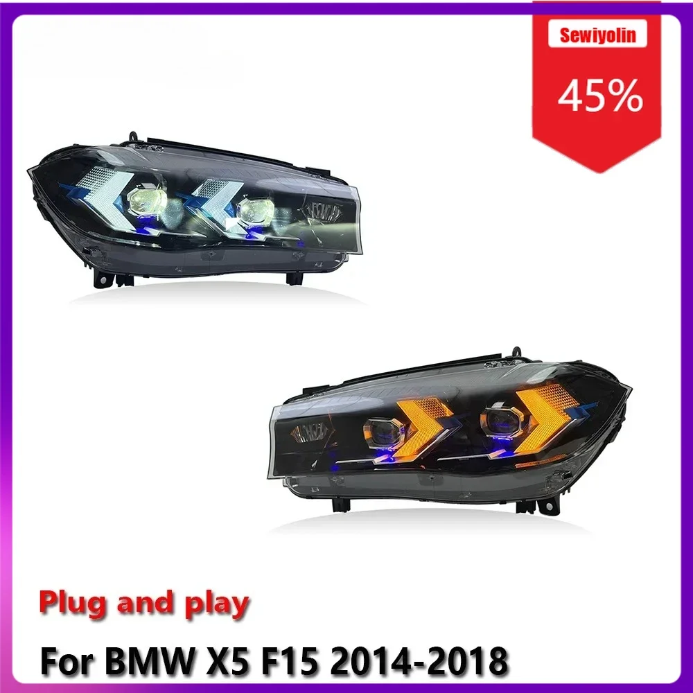 

Автомобильные светодиодные лампы Sewiyolin в сборе для BMW X5 X6 F15 F16 2014-2018, авто противотуманные фары DRL, стоп-сигналы поворота