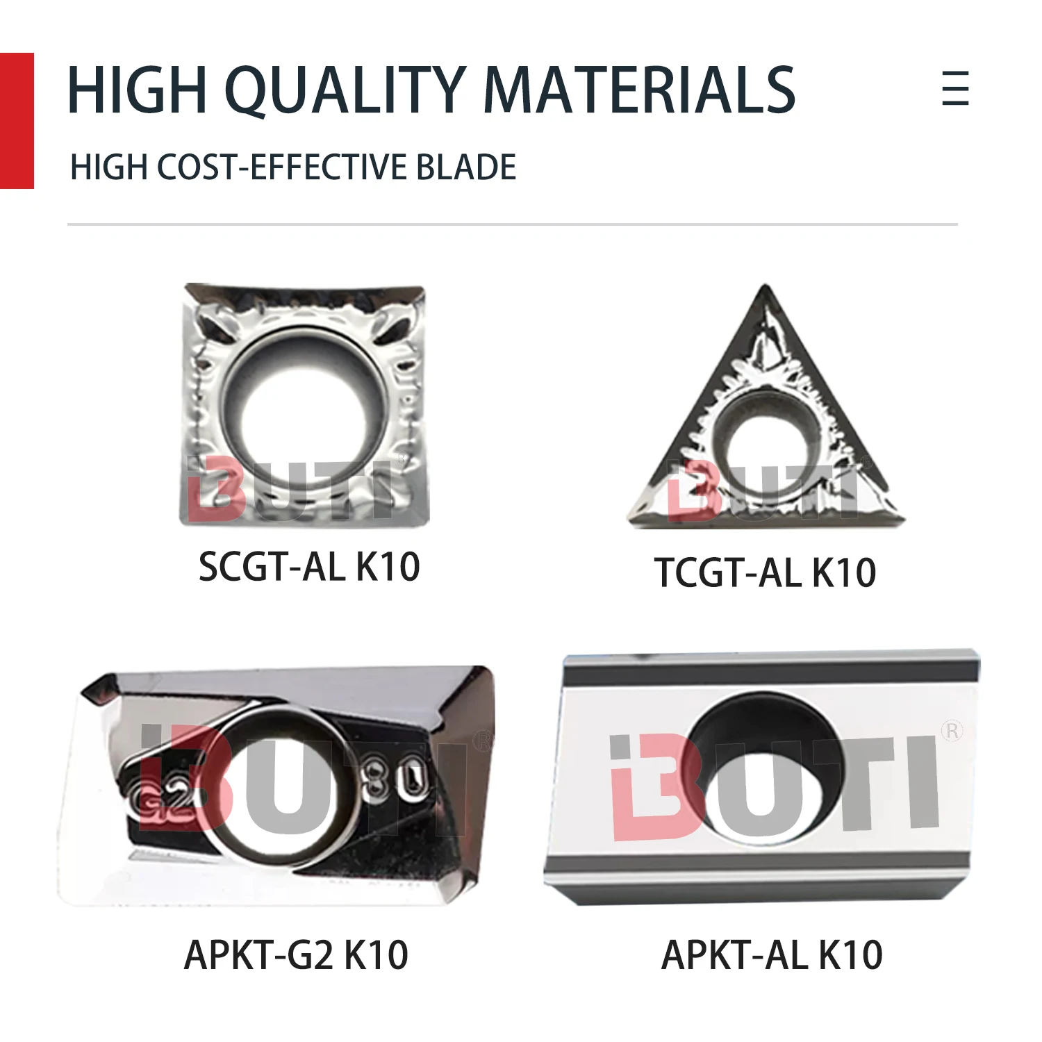 APKT1003PDFR/1135PDFR/1604PDFR-AL TCGT090204/110204/16T302-AL SCGT09T304-AL/120408-AL K10 DESKAR Original Tools Milling Inserts view 2