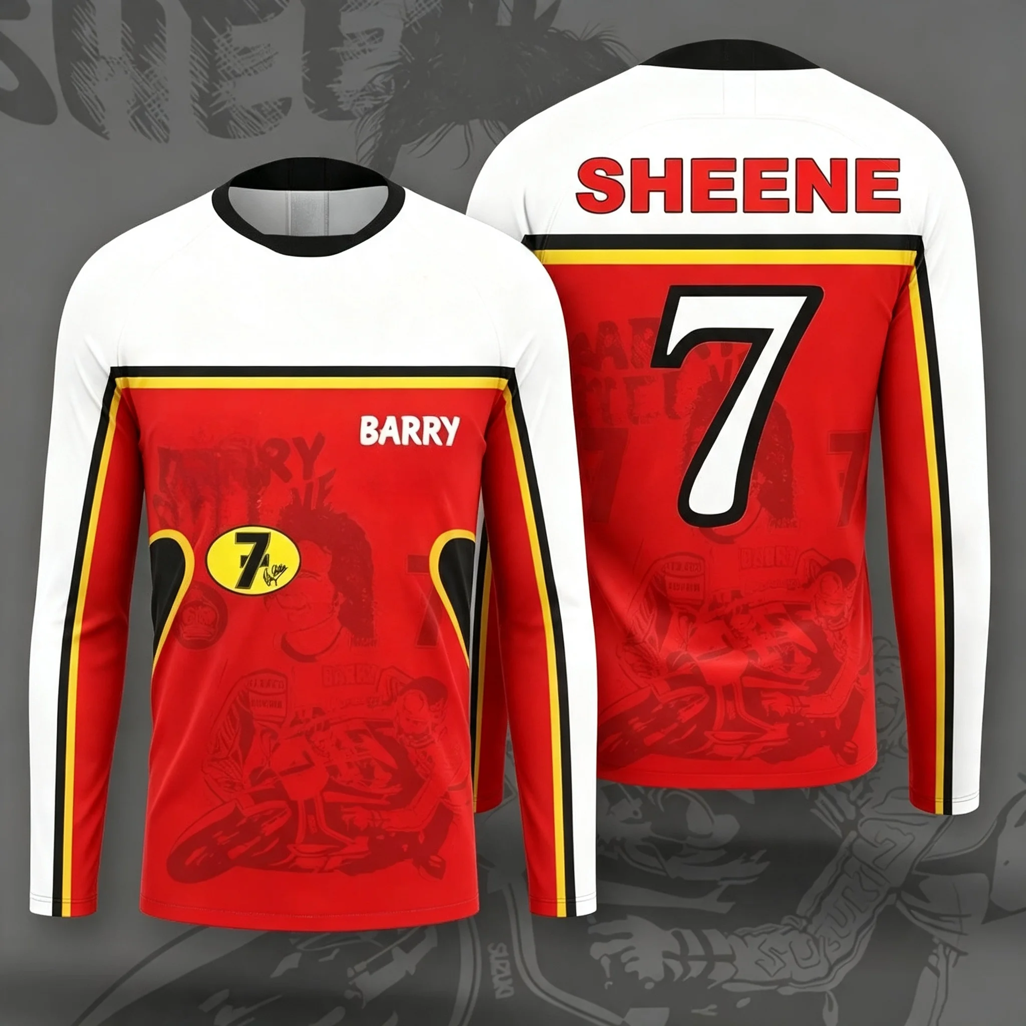 Barry Sheene 7 Driver Fans Men Long Sleeve T-shirt Summer Short Sleeve Sports Male Clothes Tee Tops Men's T Shirts