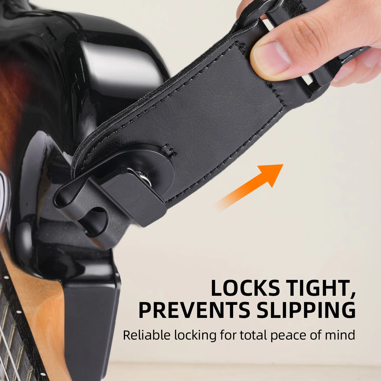 Lekato 3-In-1 Guitar Strap Locks, Secure Strap Blocks Prevent Accidental Drops, Cable Hook & Pick Holder, 4-Pack for Stage