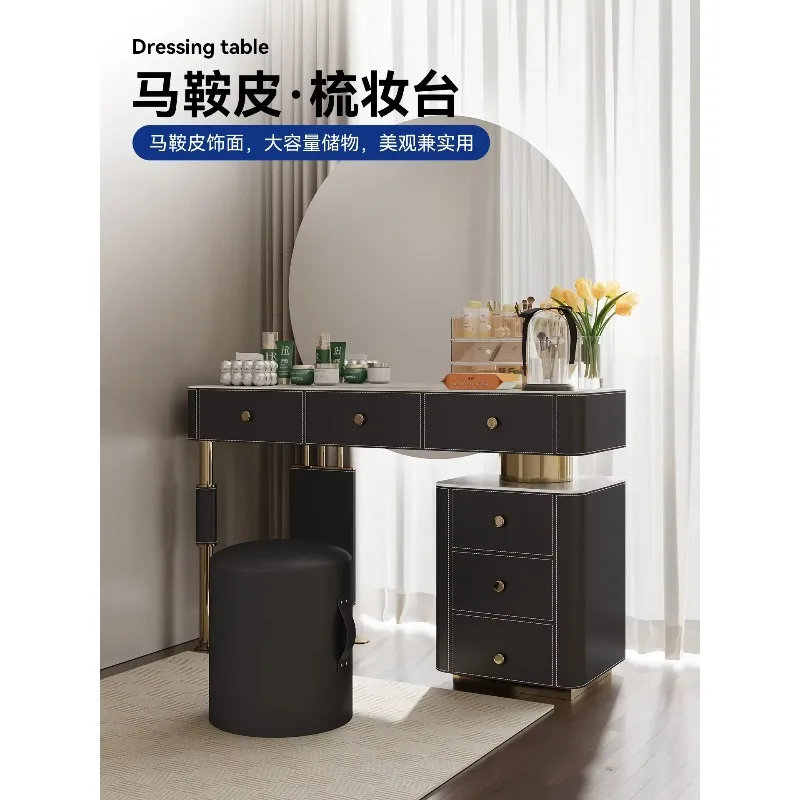 Light Luxury High-end Rock Slab Integrated Dresser Modern Bedroom Storage Makeup Tablex14