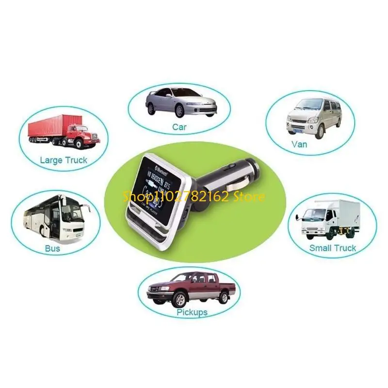 

547B Bluetooth-compatible Car with FM Transmitter USB Hands-free Calling