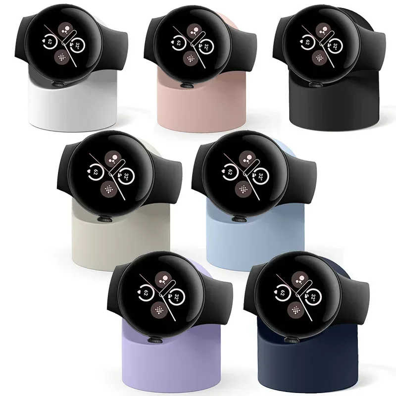 Per Google Pixel Watch 2 Supporto di ricarica in silicone Foro per cavo Supporto di ricarica Staffa per caricabatterie per Google Pixel Watch2 Supporto dock