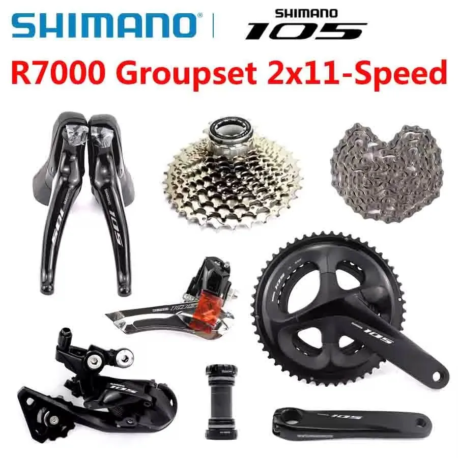 

SHIMANO 105 R7000 Groupset 2x11 Speed Derailleurs Road Bicycle Kit 50-34T 52-36T 53-39T 170/172.5/175mm 25T 28T 30T 32T34T