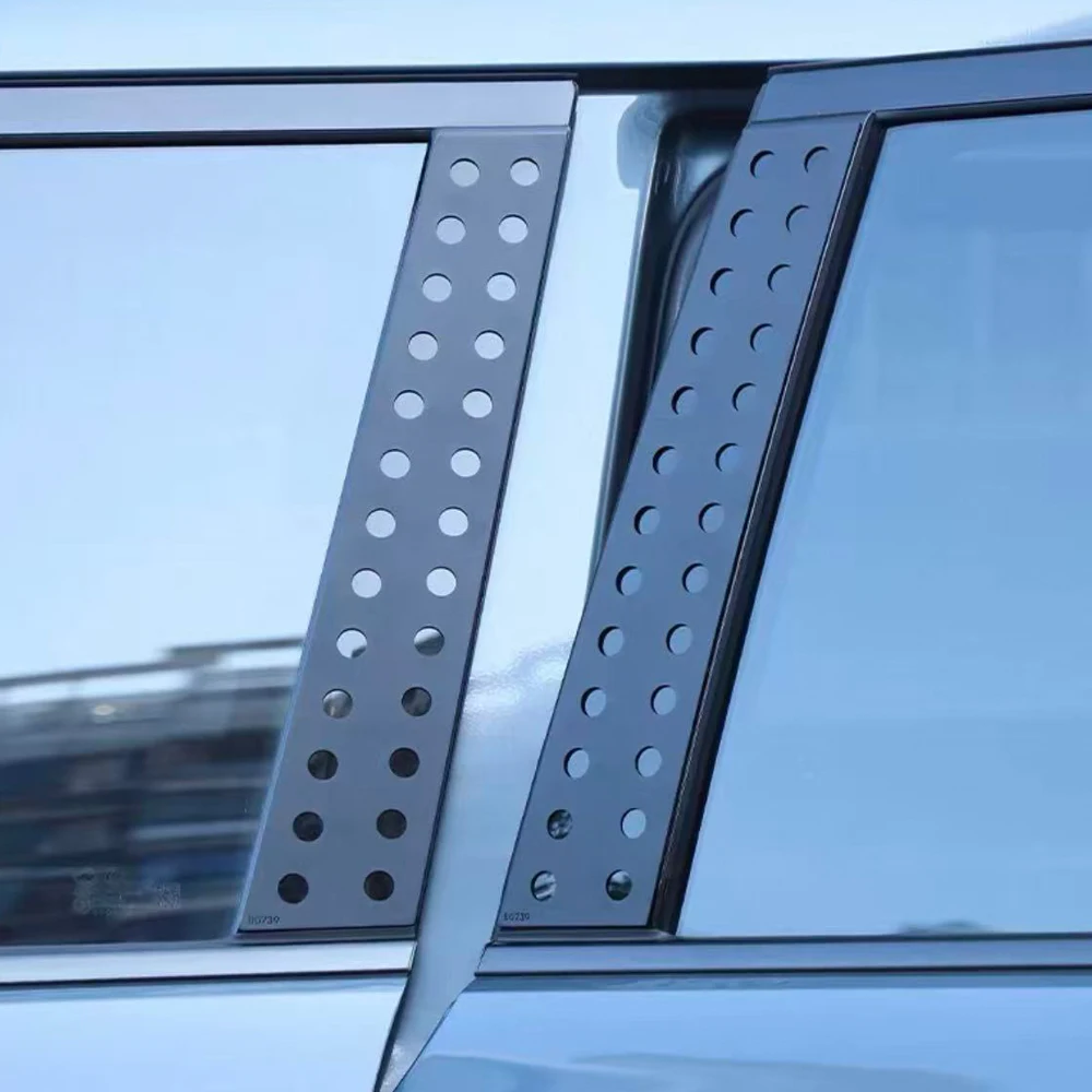 Fit For CHANGAN Deepal G318 2025 2026 Center Pillar Decorative Sticker Honeycomb Round Hole Exterior Window Alloy Sheet