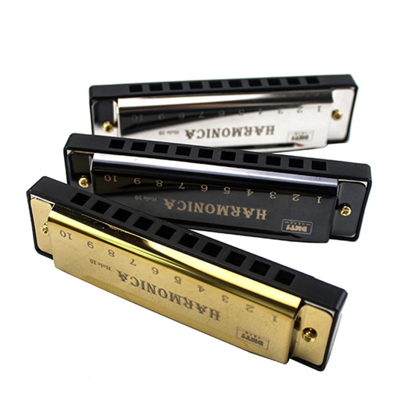 10Hole Titanium Copper Core Harmonica Children Early Education Musical Instrument Harmonica Music Enlightenment Gifts TMZ