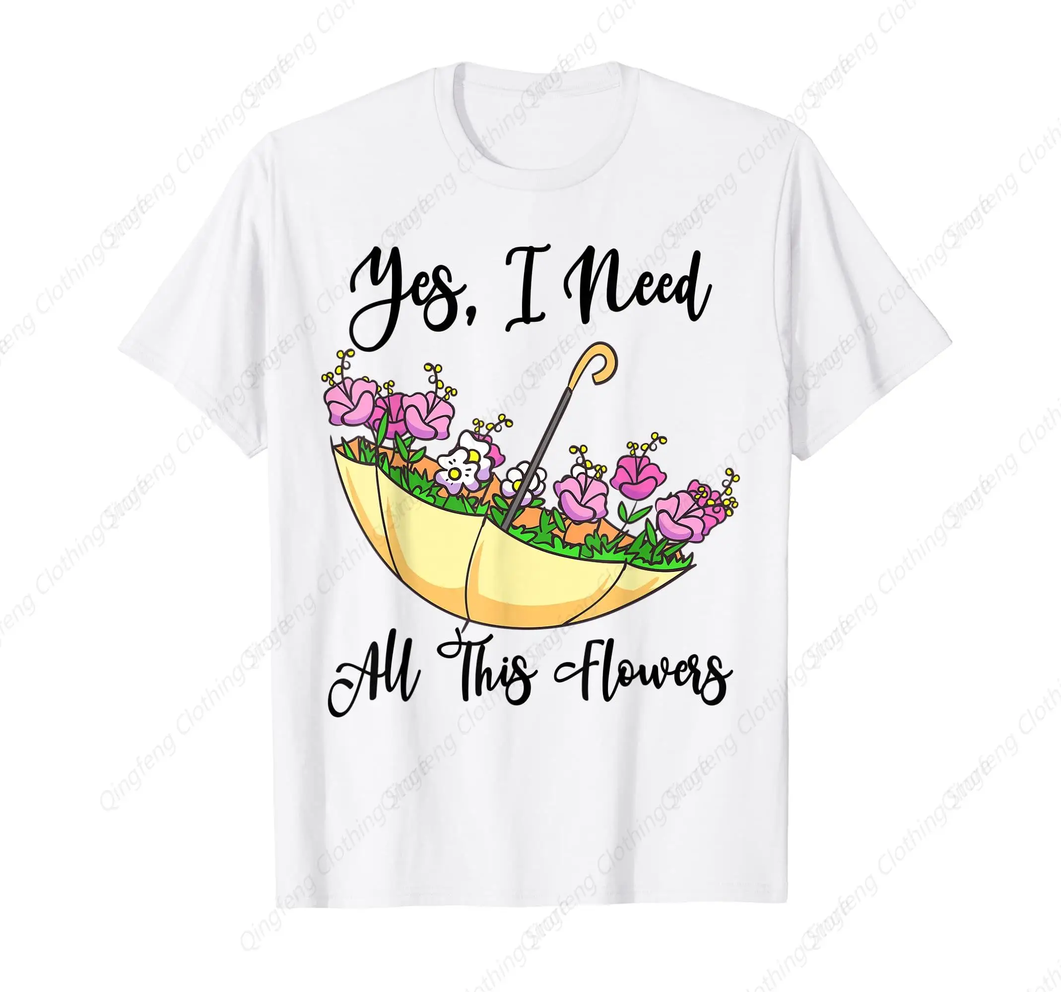 

Upside Down Umbrella Filled With Flowers Gardening T-Shirt