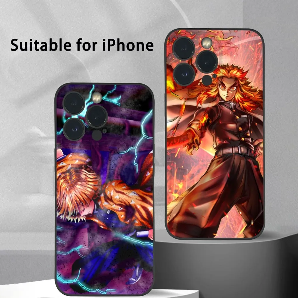 

Anime D-Demon Slayers Phone Case For IPhone 16 15 14 13 Pro Max Plus Mini Frosted Soft Shell Funda