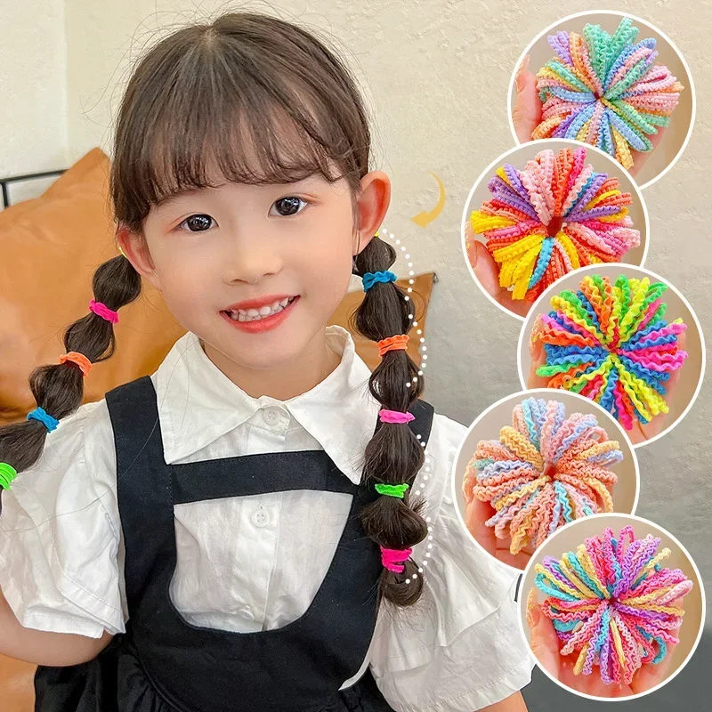 50pcs/set Small High Elastic Rubber Bands Candy Color Children Hair Ropes Women Girls Hair Braiding Hairbands Hair Accessories