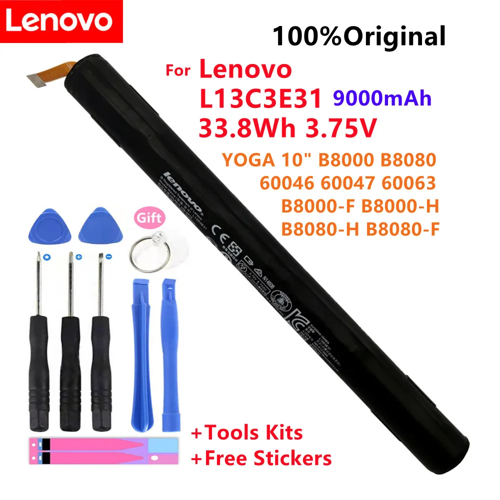 

New Original 9000mAh L13D3E31 Battery For Lenovo Yoga 10 B8000 B8080 B8000-F B8000-H B8080-H B8080-F L13C3E31 Bateria In Stock