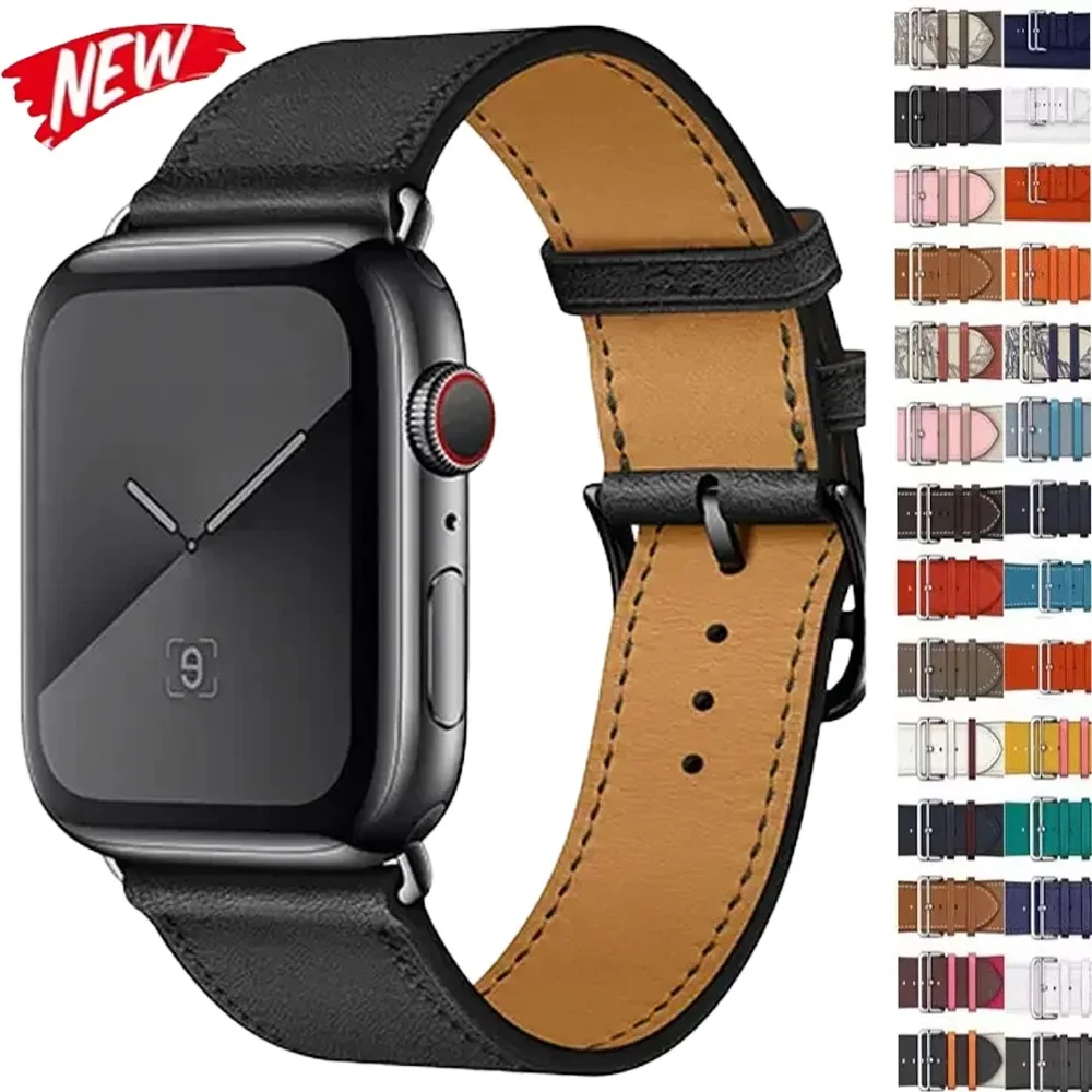 Echtes Lederarmband für Apple Watch 45mm 49mm 41mm 44mm 42mm 46mm Ersatz-Armband IWatch Ultra 3-2-1/11 10 9 8 7 6 5 4