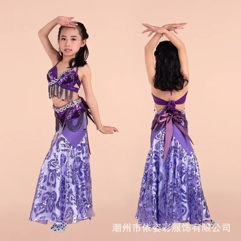 

Новая горячая распродажа сезона, детский костюм для выступлений, тренировочный костюм с вышивкой для танца живота, шесть одного выступления на детский день