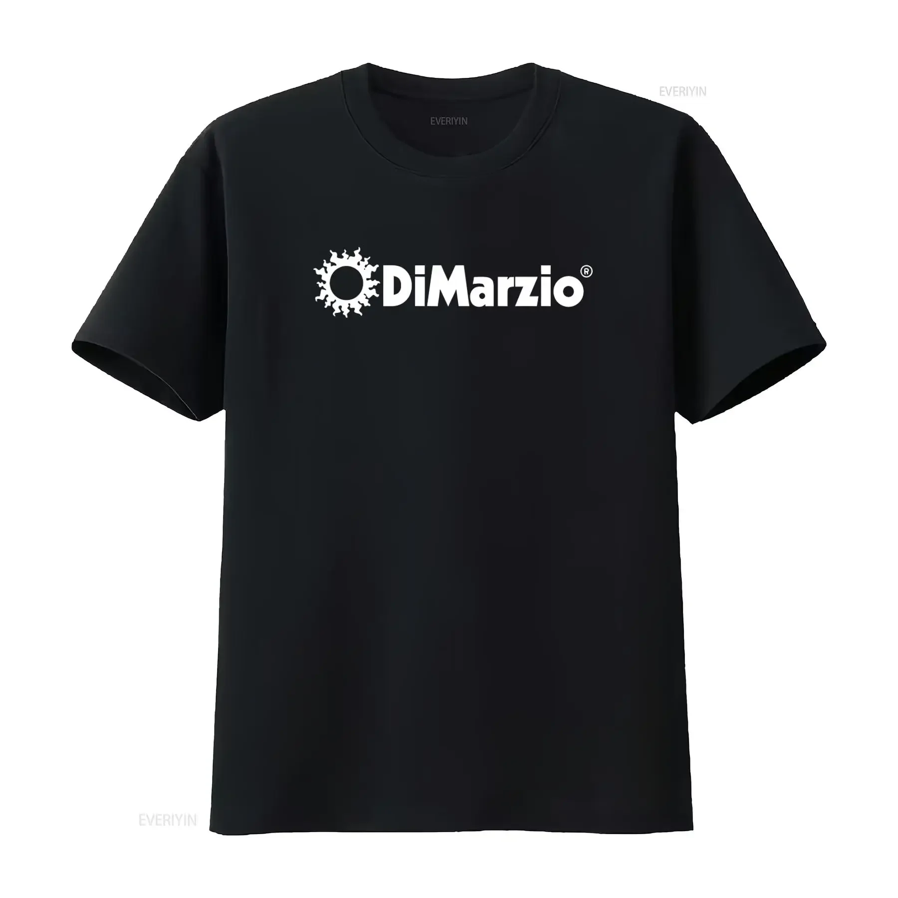 Camiseta negra con logotipo de guitarra Dimarzio para hombre, diseño elegante, disponible en tallas S a 5XL, estilo vintage, streetwear para hombre, elástica