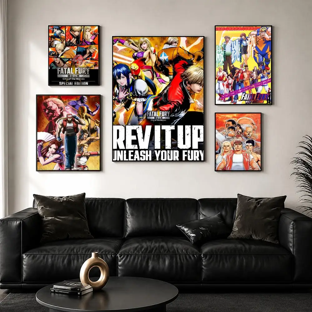 Game F-Fatal Fury Painting Calligraphy Wall Art Canvas Poster Premium Home Decor Print for Living Room Bedroom