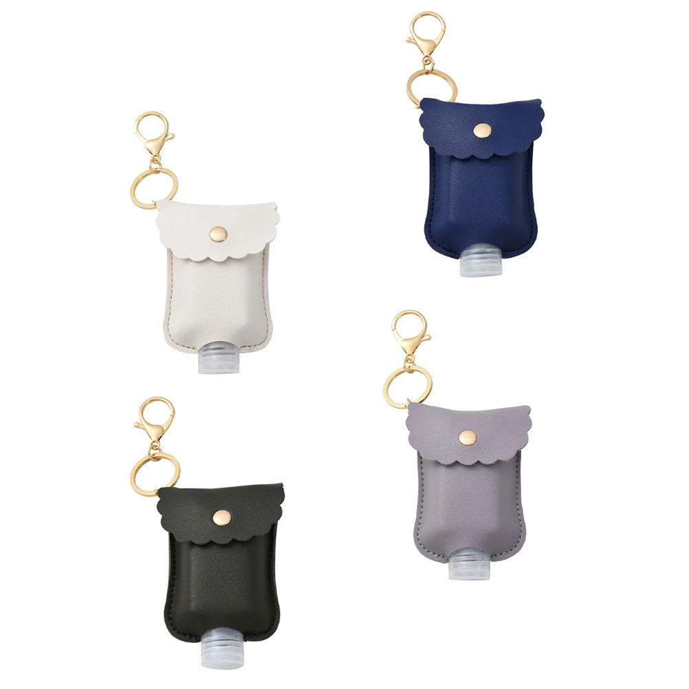 4 Stück Handflasche Mini 60 ml Flüssigkeitsbehälter Schlüsselanhänger Tragbarer Reise-Seifenspender Langlebiger Kunststoff Auslaufsicher Klar