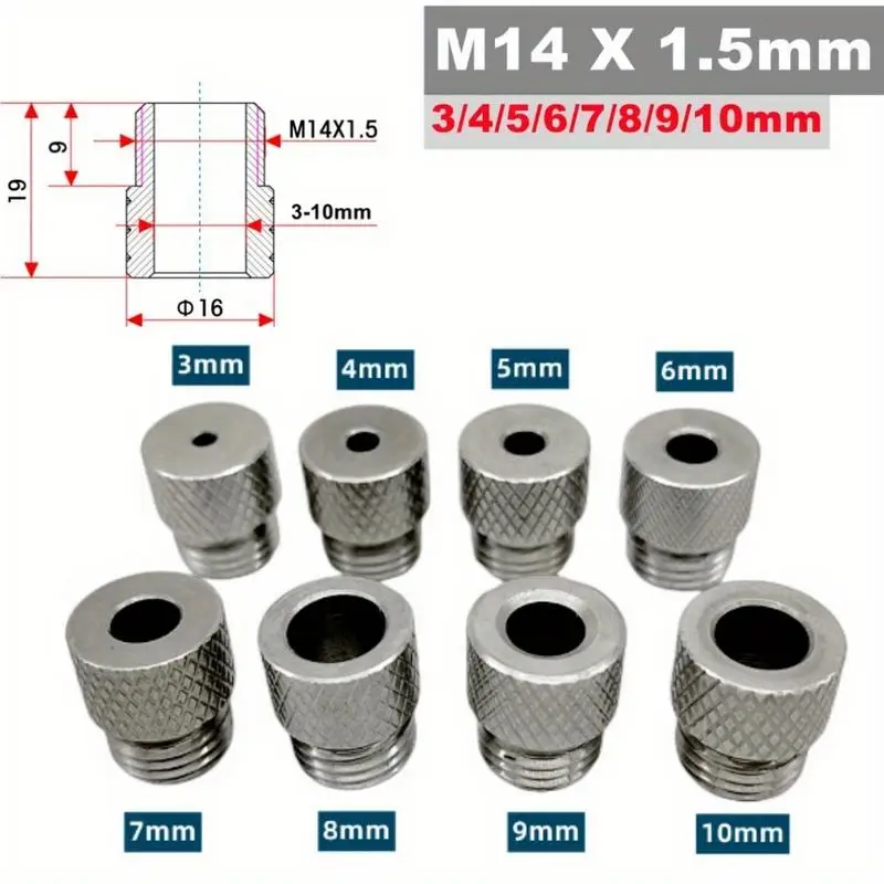 1Pc Drill Sleeve Woodworking Drill Guide Bushing M14x15 310MM Steel Quenching Wearable for 31 in1 Doweling Jig Pocket Hole Jig