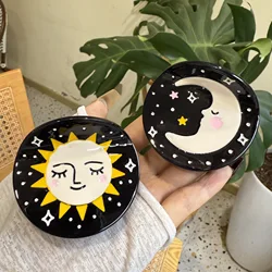 New Fashion Acetate Black Round Moon Sun Hair Claw Clip For Women Shark Clip Hair Accessories