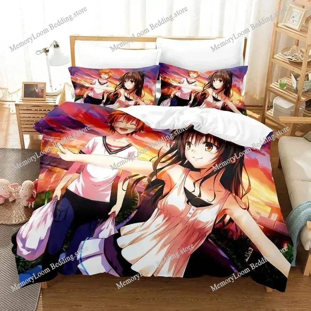 

3D Print Colorful Yami To LOVE-Ru Bedding Set Boys Girls Twin-Queen-King Size Duvet Cover Pillowcase Bed Kids Adult Soft Cozy