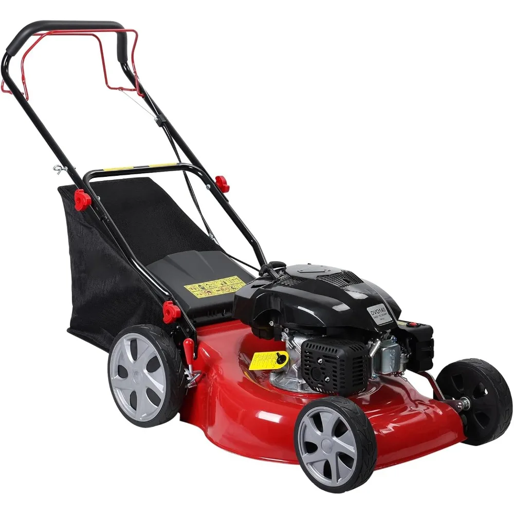 

20-Inch Dethatcher, 141cc Gas Lawn Aerator with 50L Grass Tank, Cordless Lawn Mower 3-in-1 with Removable Thatch Collection Bag