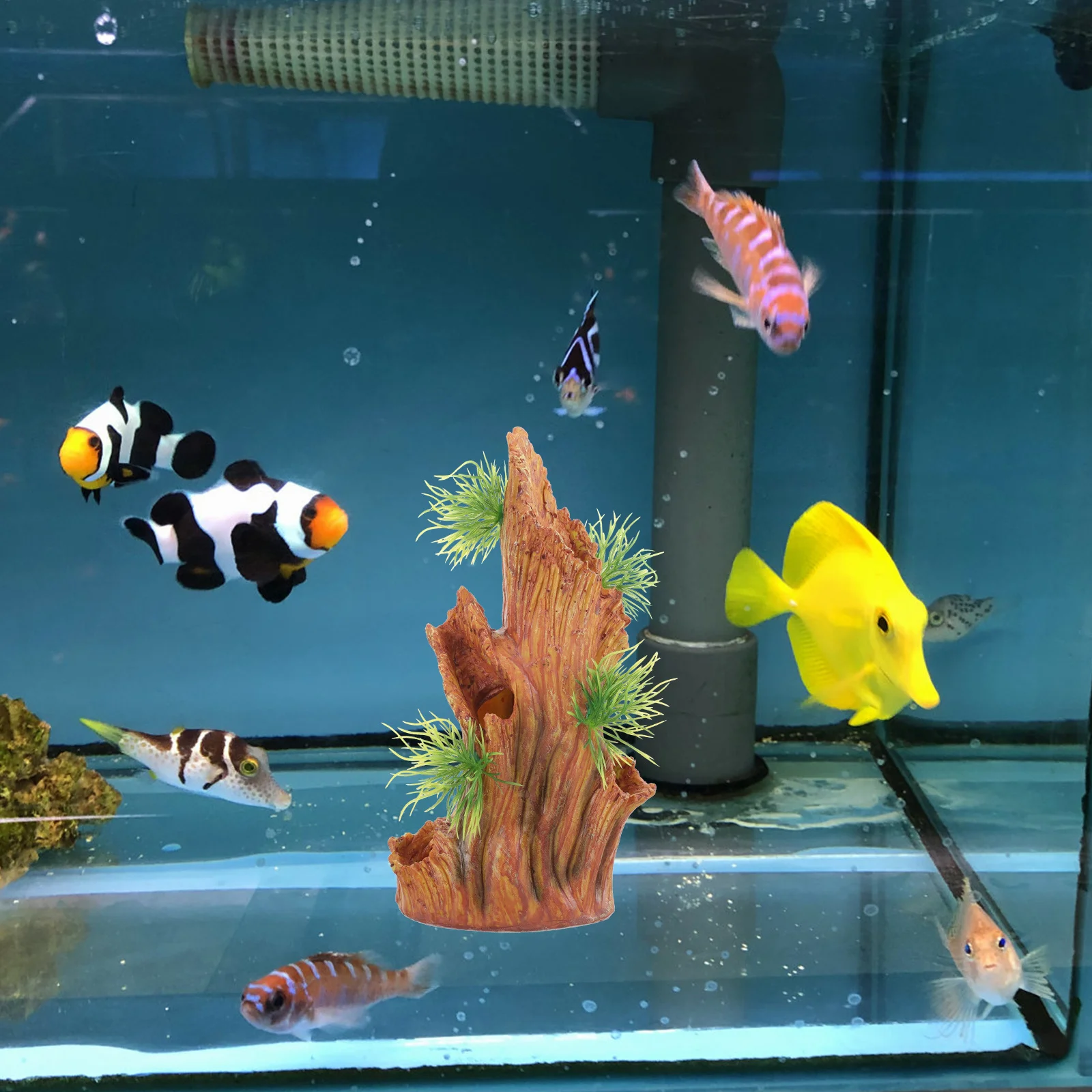 

Realistic Tree Stump Resin Aquarium Decoration Fish Tank Landscape Hideaway Fish Shrimp Hiding Place Underwater Decor
