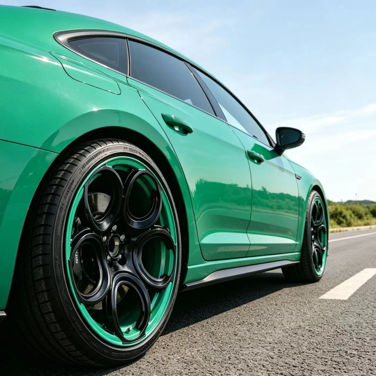 *forTwo Tone Black Green Monoblock Forged Wheels 6061-T6 19/20/21
