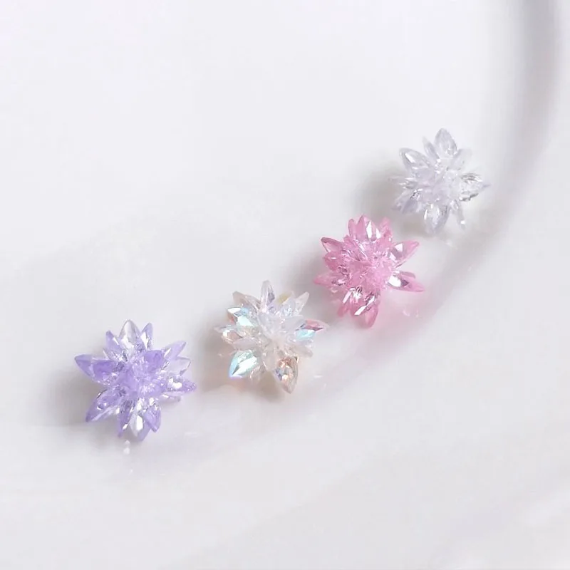 2PCS 11mm Zircon Sky Star DIY Handmade Jewelry Accessories Crystal Ball Snow Diamond Earring Pin Material