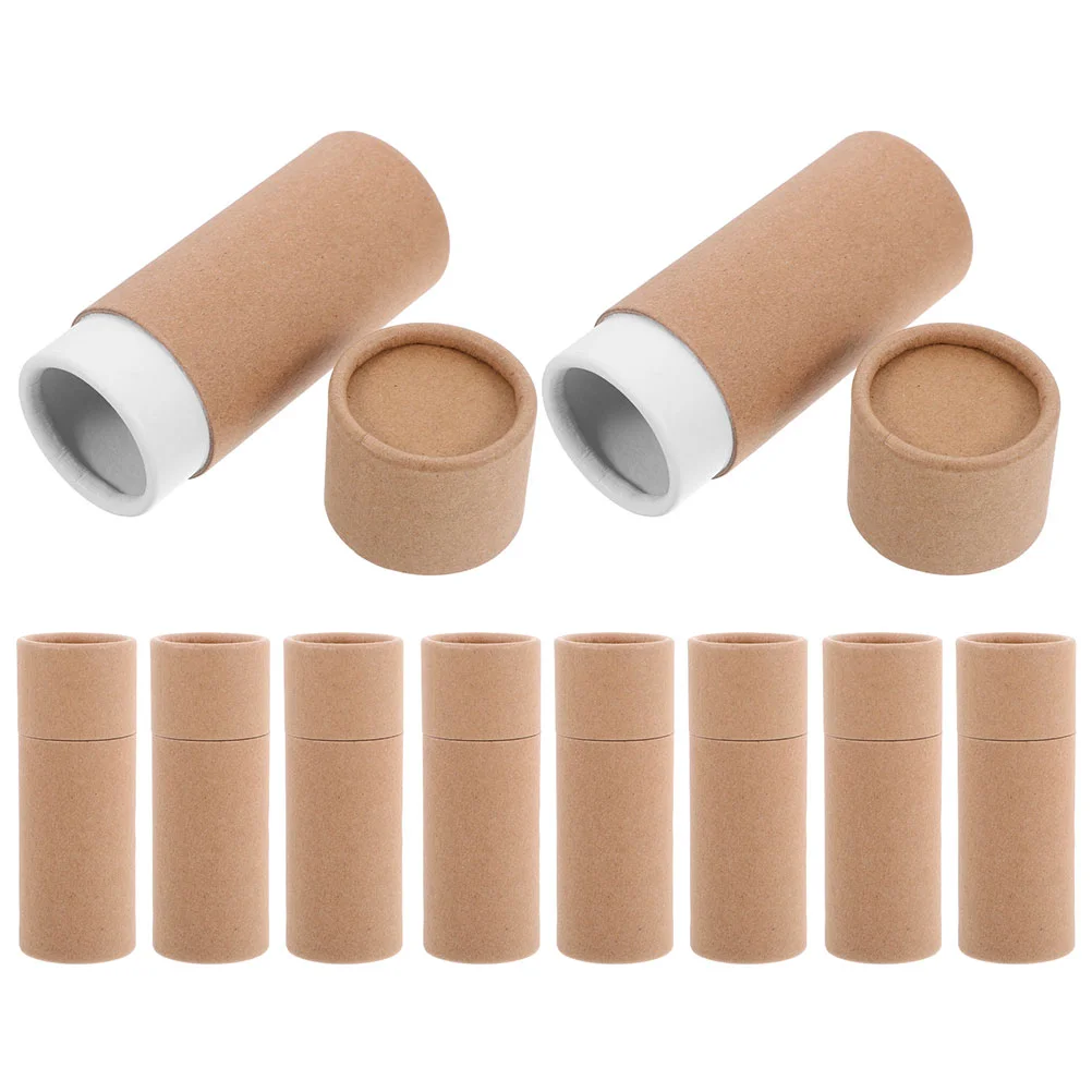 Boîte en carton ronde avec veds, tubes en papier, boîtes en carton, petit bidon de thé, brun, emballage d'huiles essentielles, 20 pièces