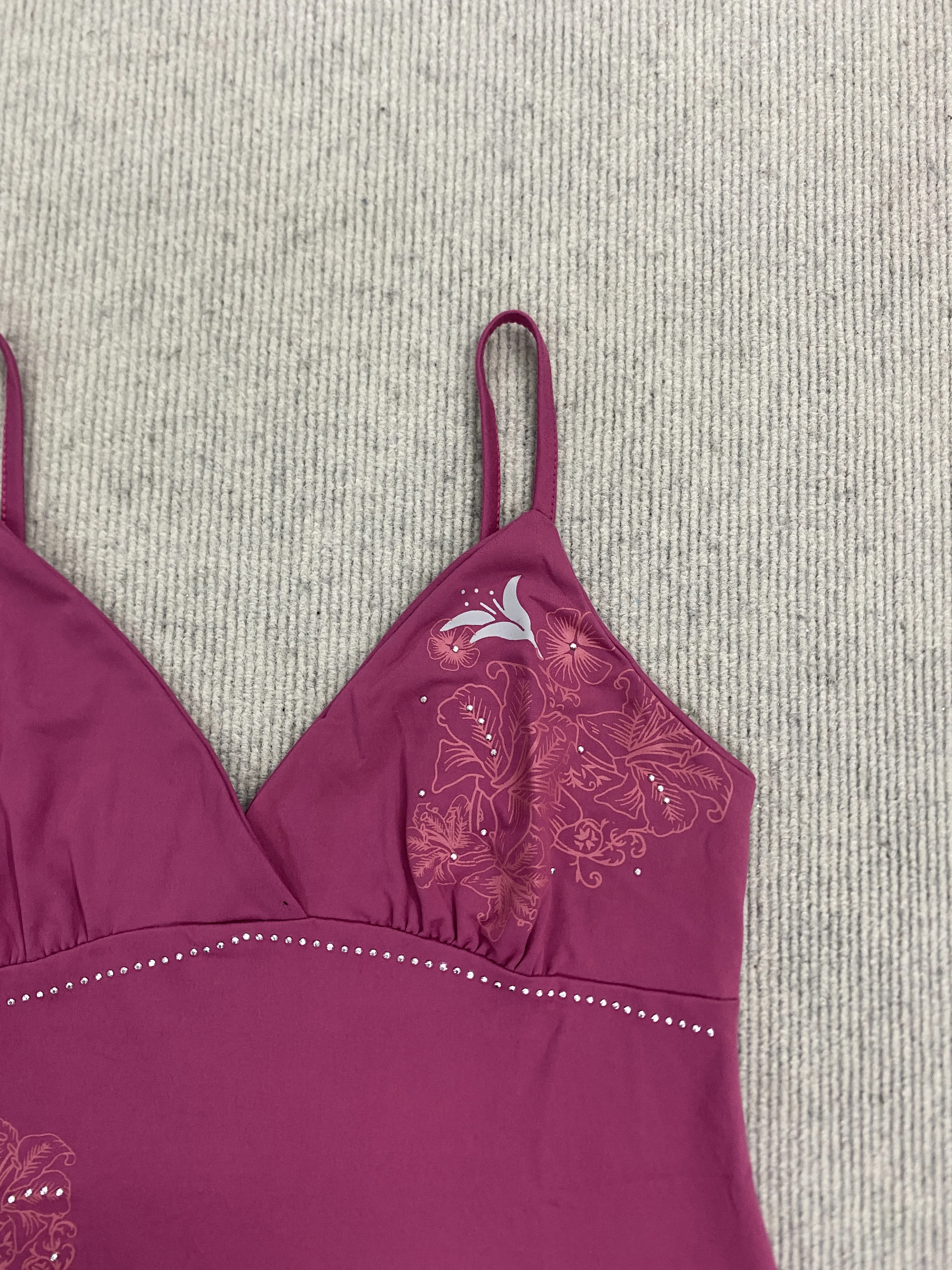 Vintage Retro Damen-Trägertop mit Schlanker Taille, Strass-Verzierung und Bedrucktem Muster, Sexy Sommer-Oberteil für Frauen – Detail 10