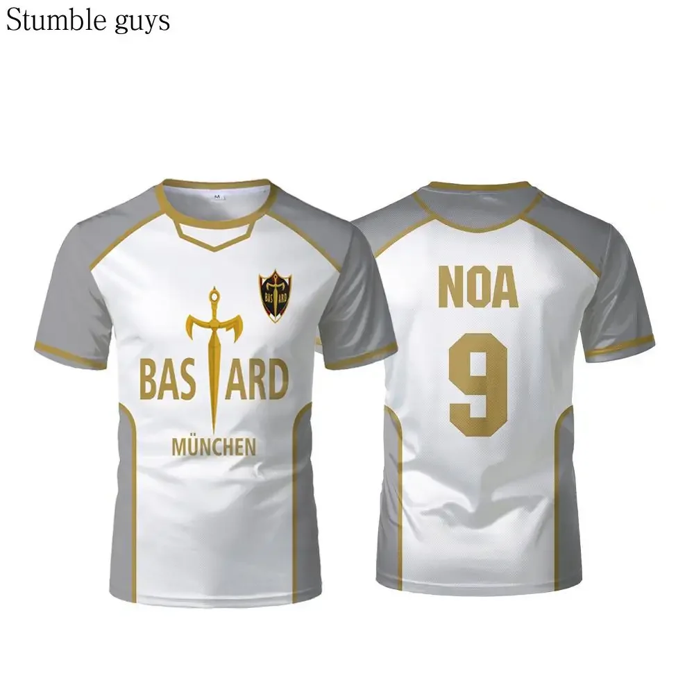 Anime Anime Bastard München Jersey White Maillot Men's Football T-shirt Kaiser Isagi Cosplay Top Breathable Sports Teen Tees view 3