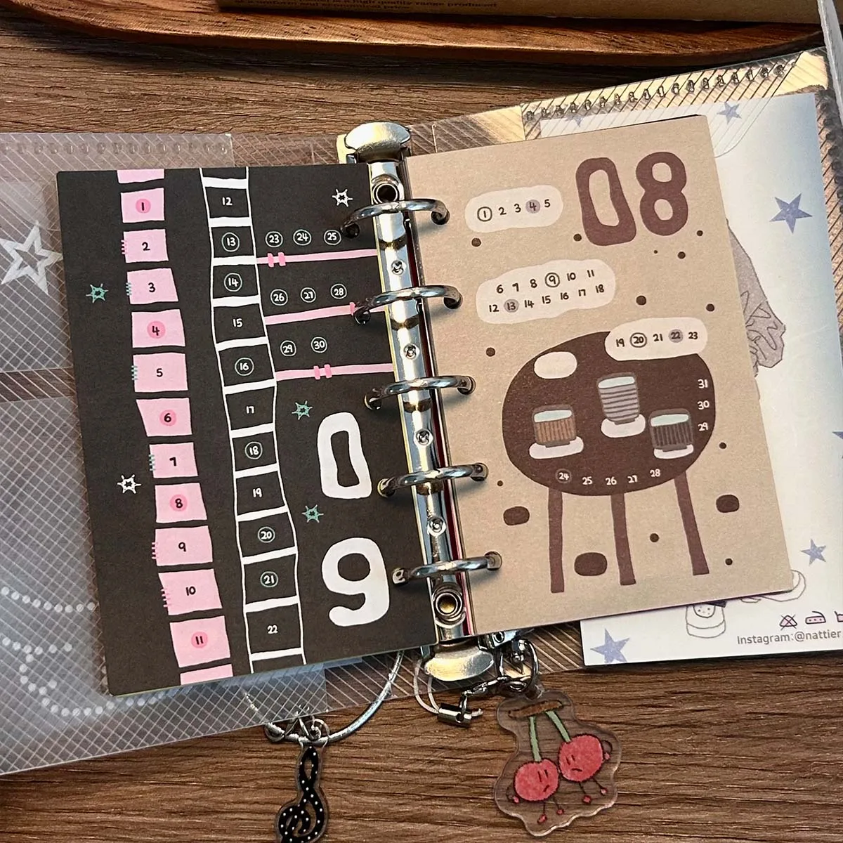 M5 12 Sheet Loose Leaf Monthly Calendar Notebook Refill Spiral Binder Inner Page Monthly To Do Line Inside Paper Stationery