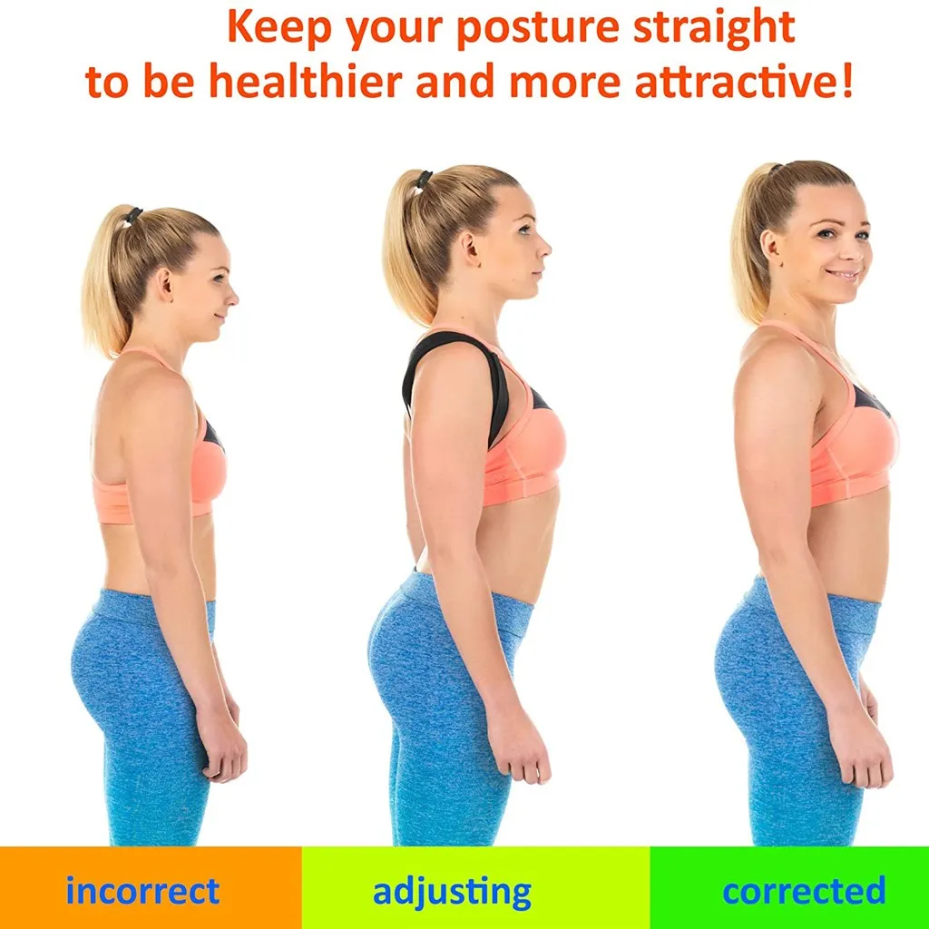WOSWEIR Posture Corrector Adjustable Back Brace Shoulder Protector Belt Support Men Women Gym Fitness Back Care Guard Strap