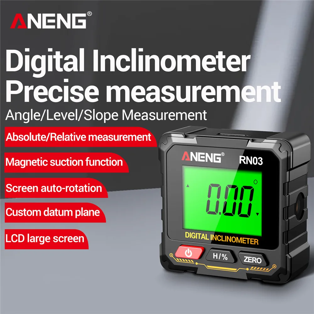 Multifunctional Level Protractor Inclinometer Digital Display Angle Gauge 360 Degree 4-Sided Magnetic Electronic Level Laser
