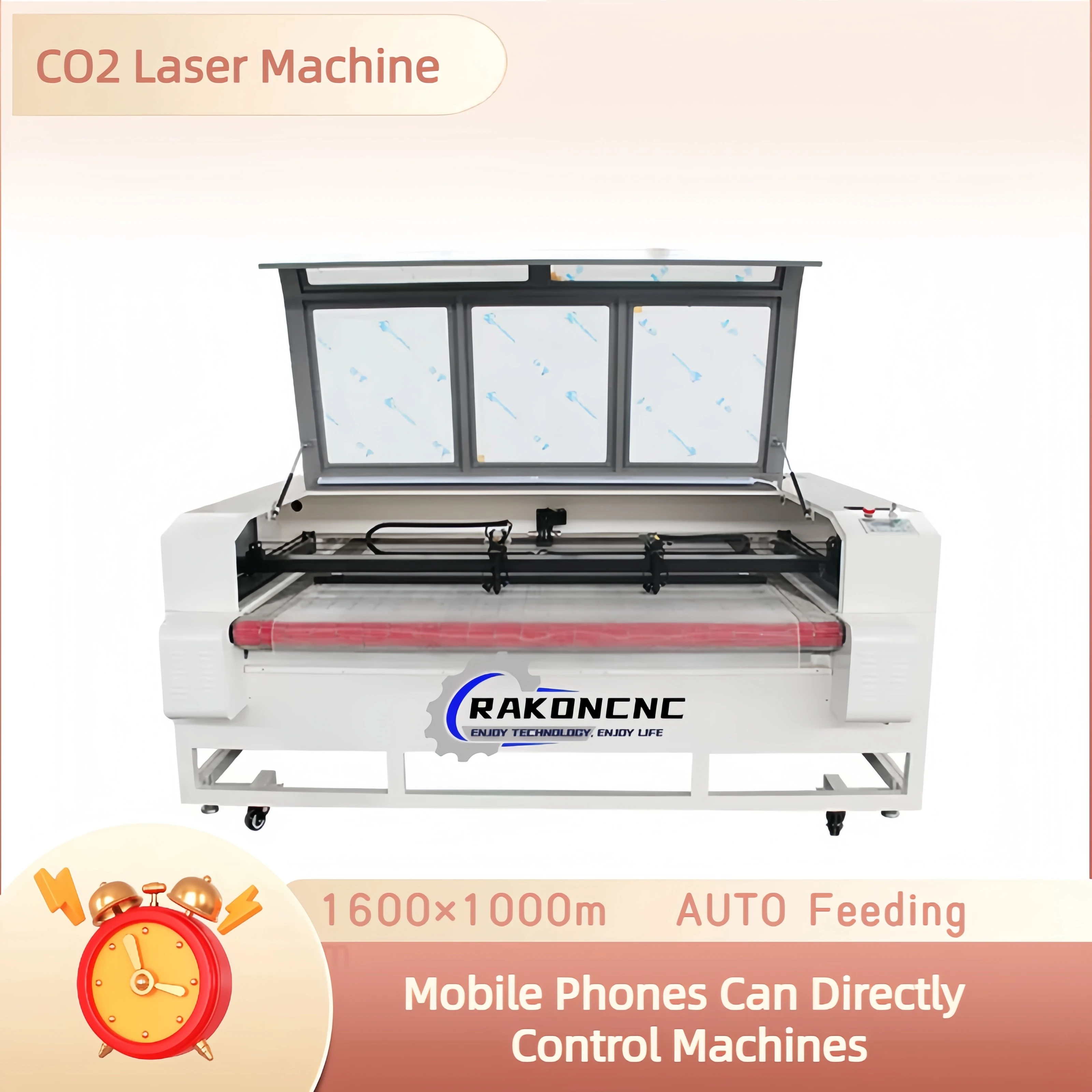 폰 제어 1610 1390 자동 공급 대형 CCD 이중 갠트리 아크릴 레이저 절단기 Co2 레이저 목재 MDF 패브릭 천